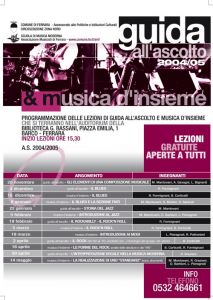 Guida all’ascolto e Musica d’Insieme 2004