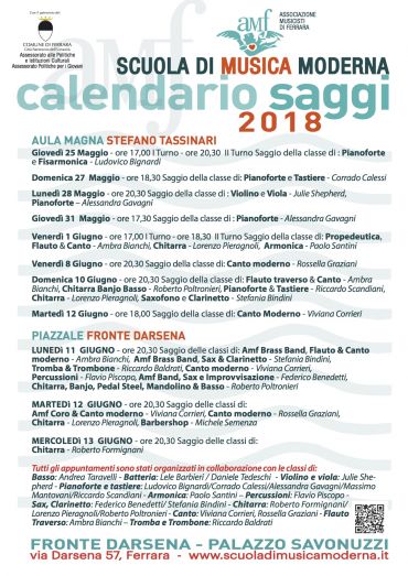 SAGGI SCUOLA DI MUSICA MODERNA 2018