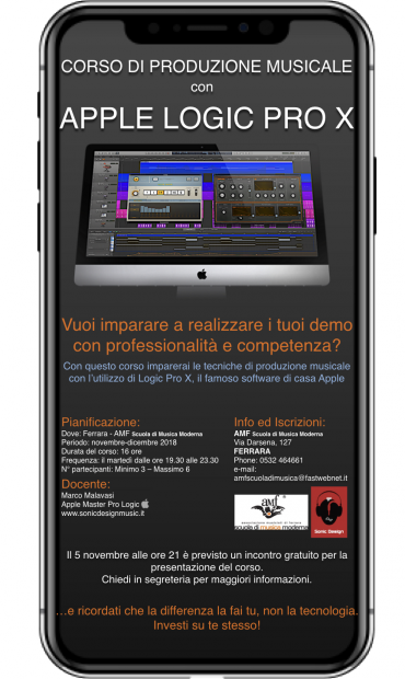 CORSO DI PRODUZIONE MUSICALE con APPLE LOGIC PRO X